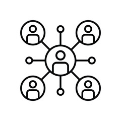Network of people connected in a hub and spoke model