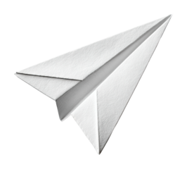 Creative paper airplane flying competition park fun environment aerial view isolated on transparent background