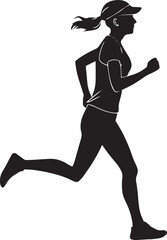 Runner Silhouette Vector | Jogging Running Man Woman Athlete Silhouette | Sports Fitness Clipart