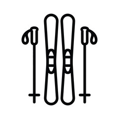 Ski and ski poles icon