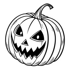 Classic Jack-o'-Lantern Face Silhouette Isolated for Halloween Design