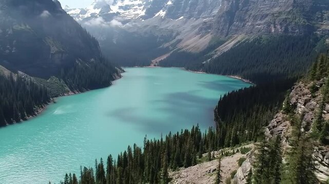 mountain lake in yosemite generate vo 2