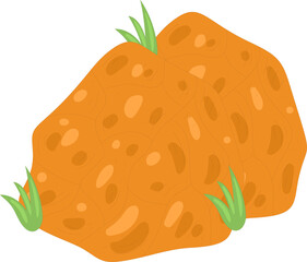 vector illustration of a orange rock