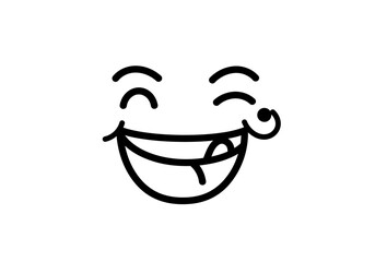 A Happy Face Emoji with Tongue Out and Winking Eyes Expressing Joy and Playfulness Perfect for Memes and Social Media Communications