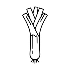 Fototapeta premium Leeks icon illustration in linear style