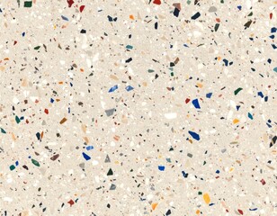 Cozy Beige Terrazzo Surface with Tiny Multicolor Stone Speckles
