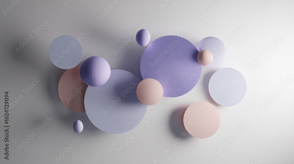Canvas Prints abstract composition of colorful geometric shapes on flat surface