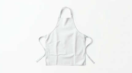 Blank white apron with strap mockup, top view 