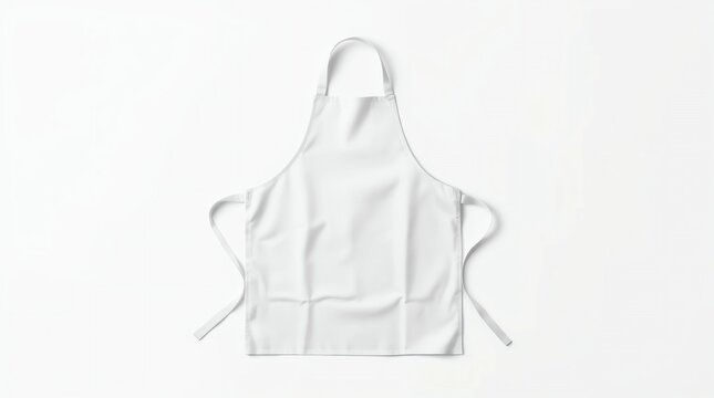 Blank white apron with strap mockup, top view 