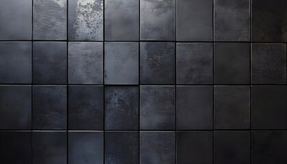 Naklejka premium Dark, metallic squares with recessed panels