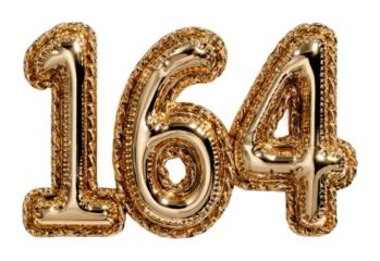 Celebrating milestone events with golden number balloons festive party venue decorative display isolated on transparent background