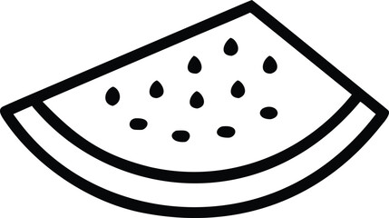 Watermelon Slice: A simple yet appealing illustration of a watermelon slice, showcasing its iconic shape and texture. 