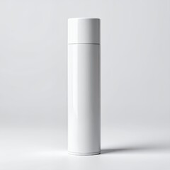 Minimalist elongated canister mockup presenting sleek design and smooth surface on white background