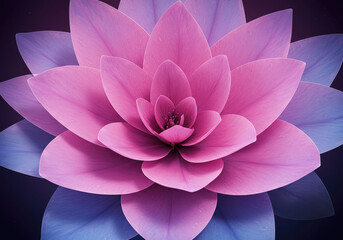 Beautiful lotus flower in creative color palette