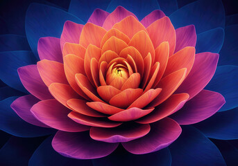 Creative lotus flower in stylish way