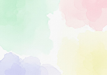 Minimal Abstract Art of Softly Blended Pastel Watercolor on Handmade Paper Texture