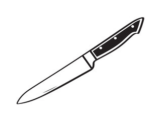 Sleek Minimalist Knife Icon with Modern Vector Line Art