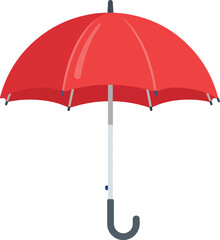 Red Umbrella Flat Icon Illustration