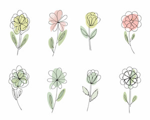 set of flower icons