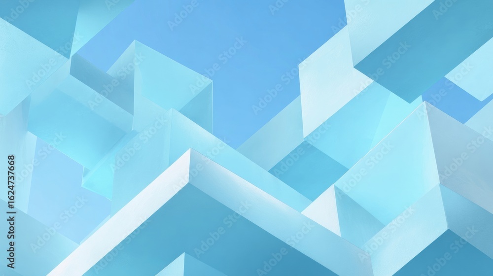 Canvas Prints abstract geometric background with blue and light shapes and shadows