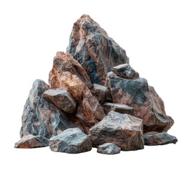 Natural rock formation displaying unique textures environment view geological concept isolated on transparent background