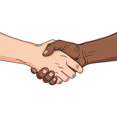 Diverse handshake partnership agreement collaboration unity teamwork cooperation business deal success on transparent background