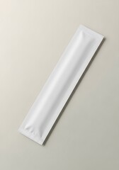 White blank stick sachet mockup for branding on a clean background.