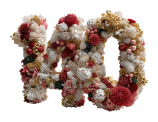 Floral celebration of 140 creative design vibrant colors artistic perspective isolated on transparent background