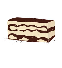 tiramisu. Tiramisu dessert icon.Chocolate cake. Cream food