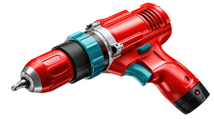 Red Power Drill: A striking visual of a red power drill, a symbol of construction and home improvement, ready to assist in any task.