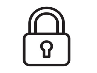Elegant Secure Lock Icon Featuring Minimalist Vector Lines