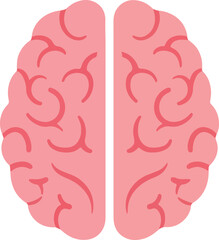 Flat Brain Icon Illustration