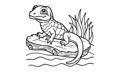 Komodo Dragon t shirt design silhouette and vector line art Editable Komodo Dragon SVG for Sublimation, Stickers & Digital Printing