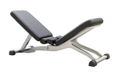 Adjustable weight bench for weightlifting and exercise isolated on transparent background