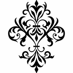 Elegant vintage damask pattern vector graphic design element decorative floral ornament swirl flourish antique motif 100 vector illustration