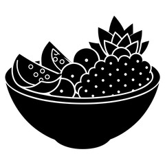 vector illustration of a bowl of fruit