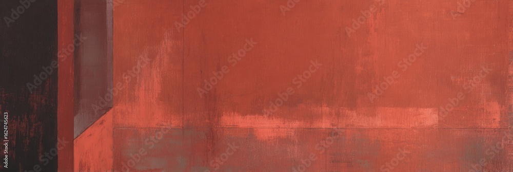 Canvas Prints abstract red wall with textured finish and geometric shapes