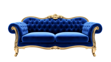 Royal Blue Velvet Sofa