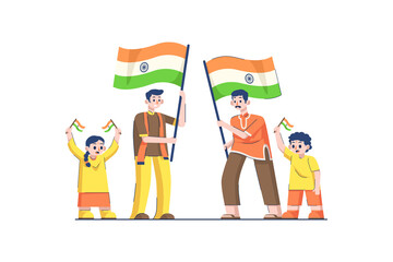 3d man with flag of india 