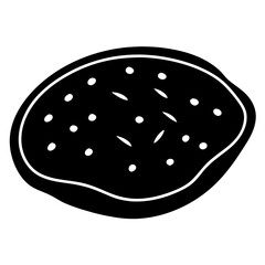 vector illustration of a black and white mushroom
