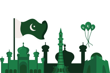 vector illustration of a green mosque