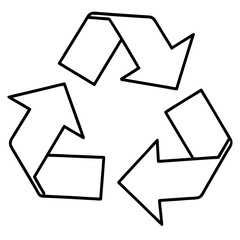 Minimalist Recycle Symbol Line Art Vector Icon – Eco-Friendly Design