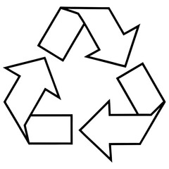 Minimalist Recycle Symbol Line Art Vector Icon – Eco-Friendly Design