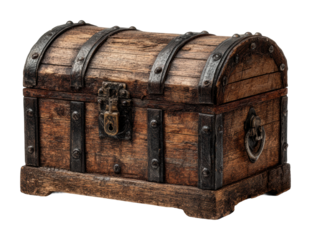 Discovering hidden treasures antique wooden chest product classic vibe isolated on transparent background