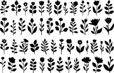 Floral Silhouette Vector Bundle