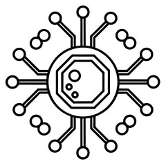 Minimalist Machine Learning Symbol – Clean Line Art Vector Icon Design