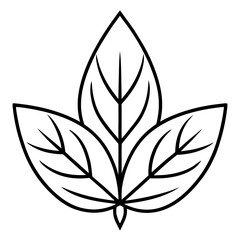 Minimalist Leaf Icon Line Art Vector – Simple & Clean Nature Symbol Design