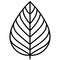 Minimalist Leaf Icon Line Art Vector – Simple & Clean Nature Symbol Design