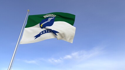 A bandeira da cidade de Natal, capital do estado do Rio Grande do Norte, Brasil - Ilustração 3D