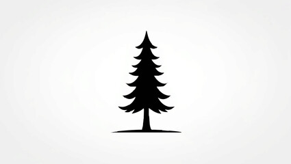 Fototapeta premium Simple Evergreen Tree Silhouette Illustration